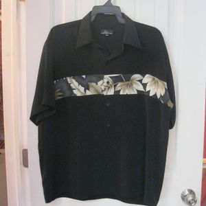 Danelli Men's Tropical Print Shirt Black XL